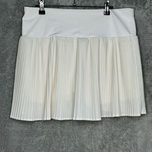 Joy Lab XL Skort White Solid Pleated Tennis Golf Pickleball High Waist Stretch